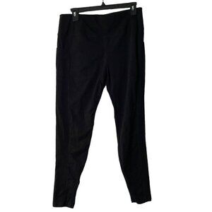 Bebe Sport High Rise Athletic Workout Leggings Pants Women 1X Black Cotton Blend